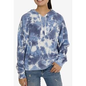 Hippie rose tie dye junior denim hoodie women size M A003027